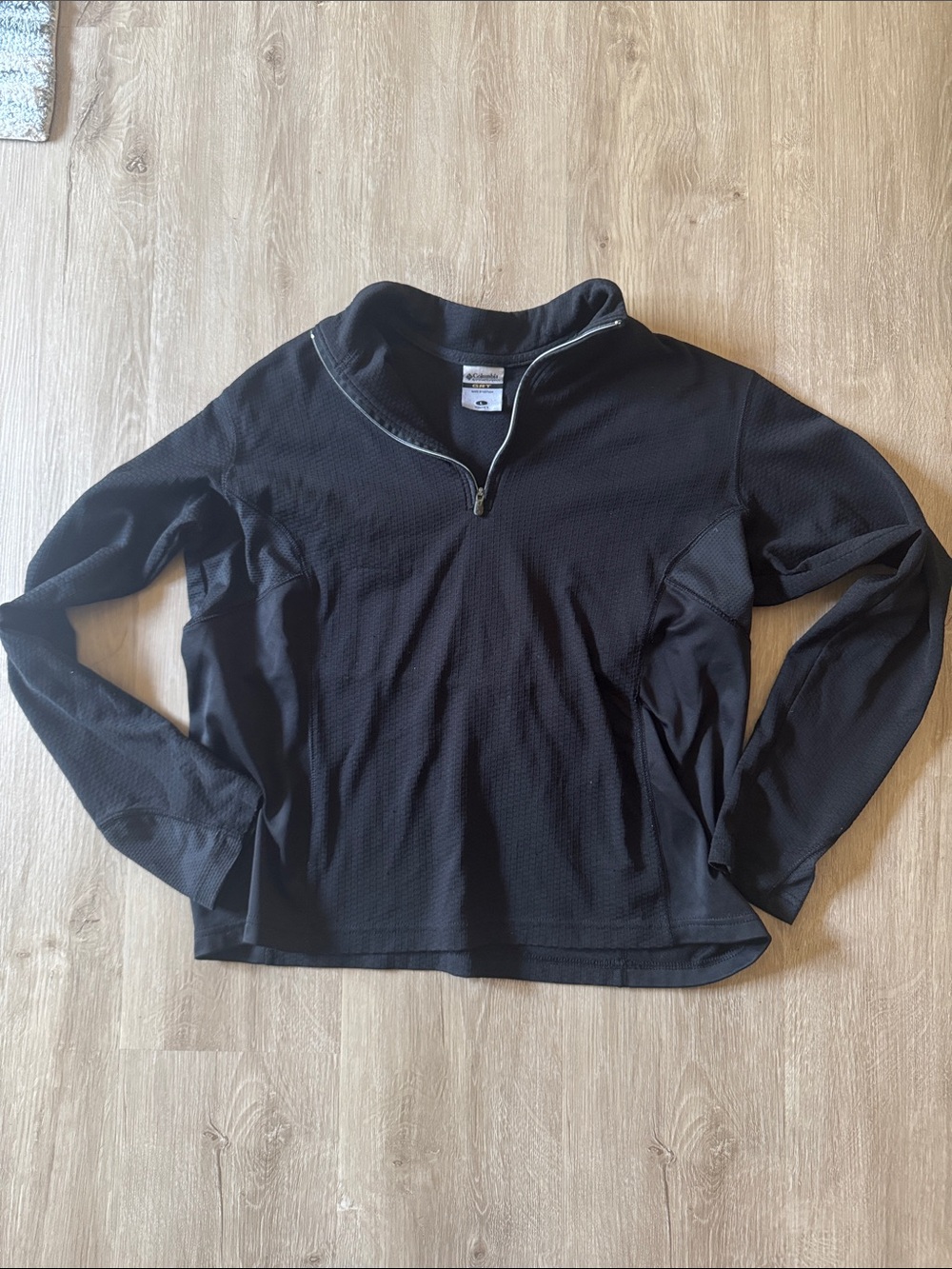 Black Quarter-Zip Pullover Top